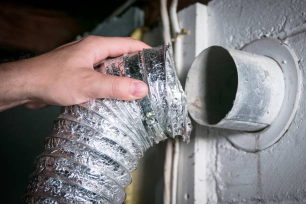 Flexible Duct metallic foil connection with Hose Clamp to Vent Outlet
