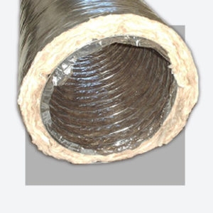 Flexible Ducting Cutaway showing Ribbed Silver Interior Core