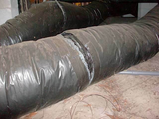 Flexible HVAC Ducts having Direct Ground Contact in Crawlspace