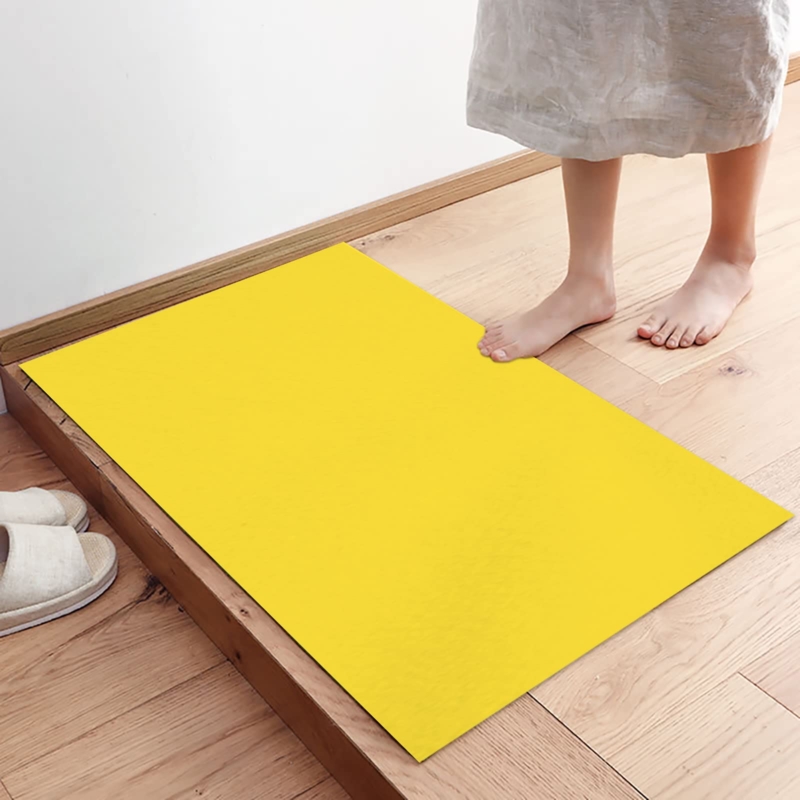 Floor Mat Ultra-Thin Profile Vibrant Yellow Non-Slip Minimalist Indoor