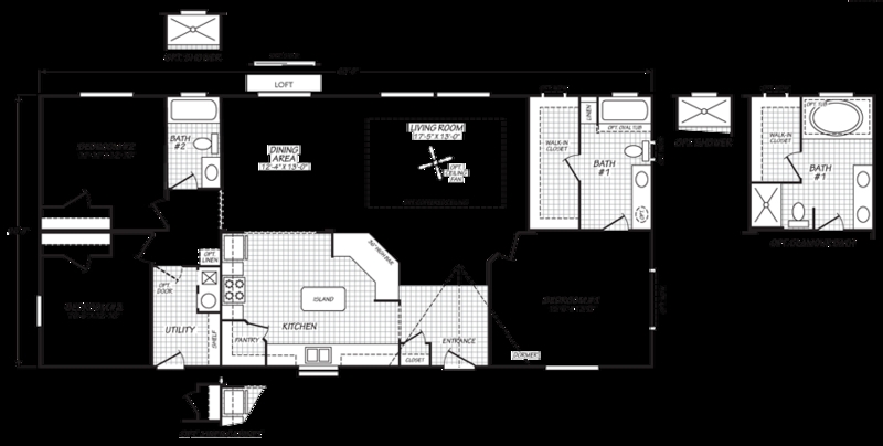 Floor Plan: 1600 Sq Ft Layout with Optional Bathroom Configurations