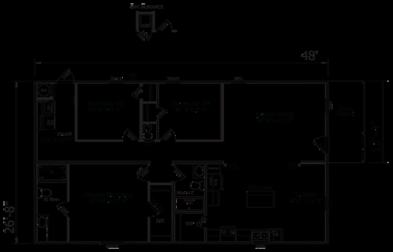 Floor Plan: 28x48 Modular Home Floor Plan, Compact Utility Room
