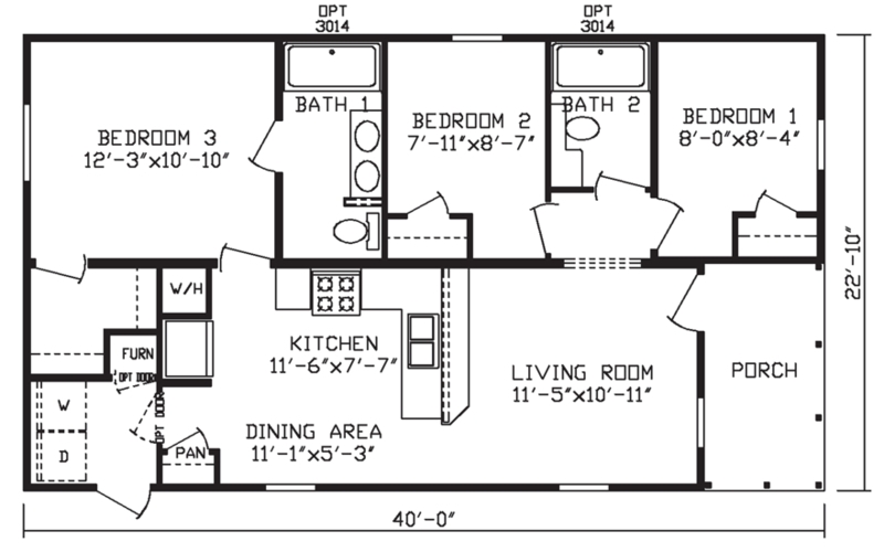 3 Bedroom Double Wide Floor Plans