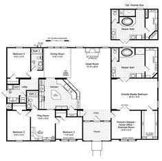 Floor Plan 5-Bedroom Layout with Parent Retreat and Play Room