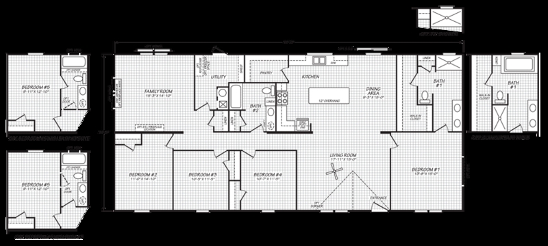Floor Plan Five Bedroom Layout Dual Living Areas Island Kitchen