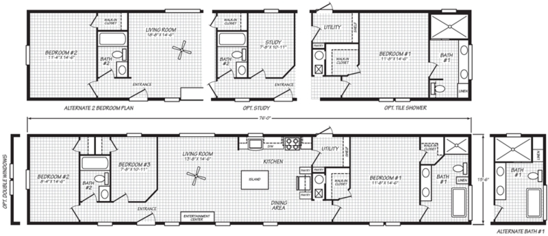 Floor Plan: Modular Layout Options in a Single-Wide Design