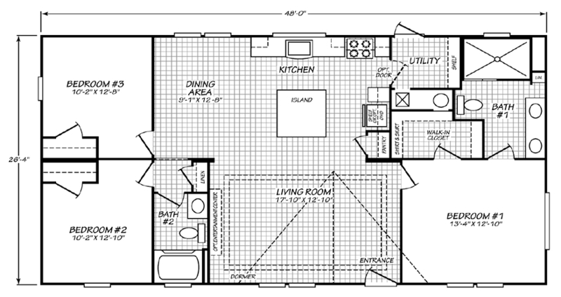 Floor Plan: Split Bedroom Residential Layout, Primary Suite Privacy