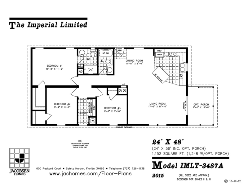 Floor Plan: Three Bedroom Manufactured Home with Breakfast Bar
