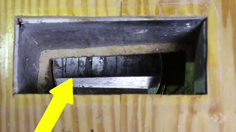 Floor Vent Opening Rectangular Cutout in Wood Flooring