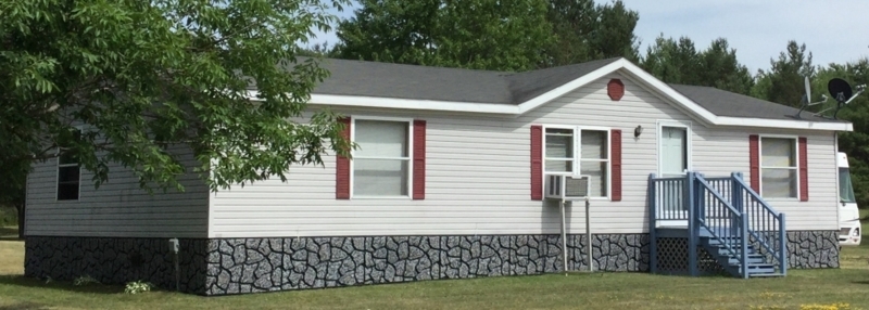 Foundation Skirting Grey Stone Pattern Maroon Shutters Accent