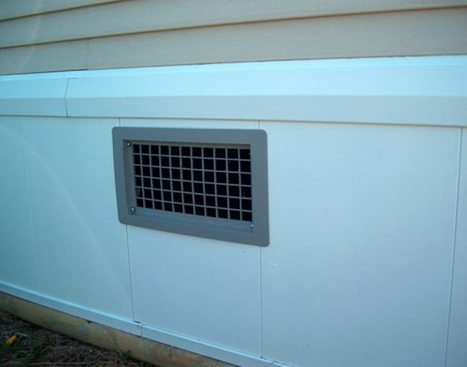 Foundation Vent with Grey Grid and Automated Feature