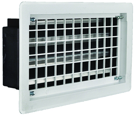 Foundation Vent with Internal Louvers and White Grid