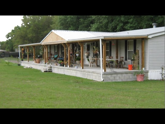 Freestanding Wooden Porch Design with Gable Roof for Mobile Home