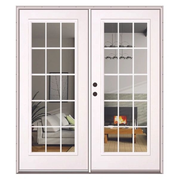 French Patio Door White Double Bore Prep Transitional Living Room