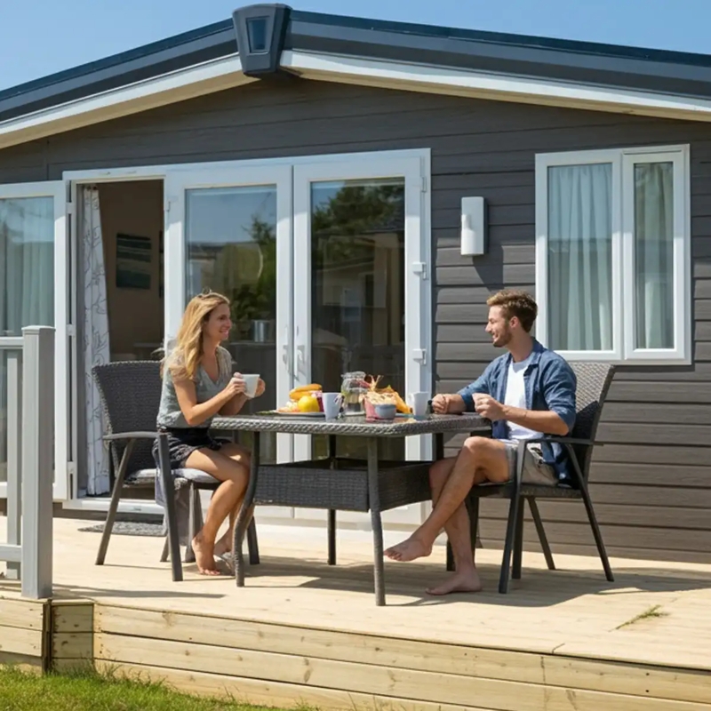 French Patio Doors Multi-Pane Glass for Mobile Home Deck