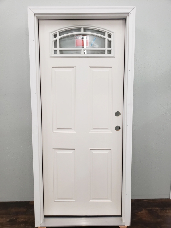 Front Door, Four-Panel Design with Fan-Lite Window