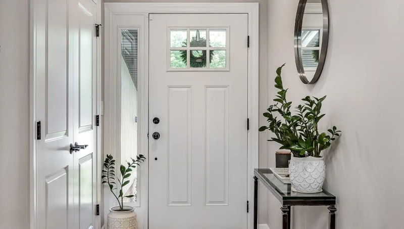 Front Door Sidelight Window Insert Transitional Entryway Styling