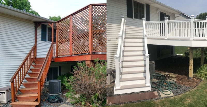 Grey Composite Deck Inspiration: Modern White Railing Makeover
