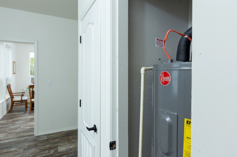Grey Water Heater in Closet Niche for Modern Storage Solutions