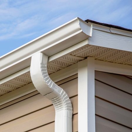 Gutter System K-Style Profile paired with Vented Soffit