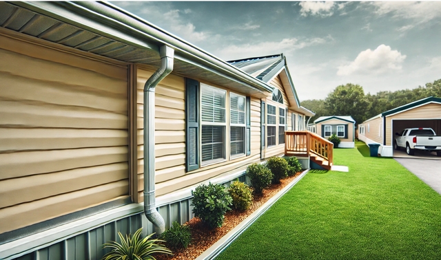 Gutter System Residential Drainage with Silver Corrugated Downspout