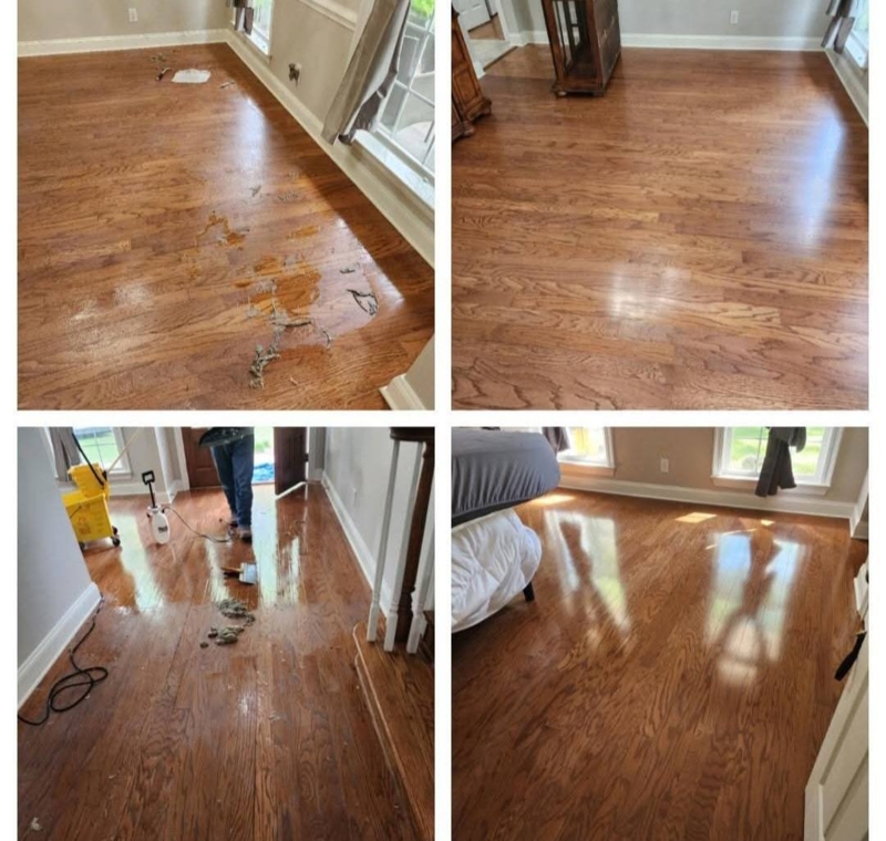 Hardwood Floor Cleaning Results High Gloss Finish Collage