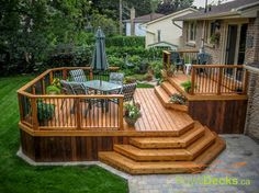 Hexagonal Deck Steps Idea for Multi-Level Platforms
