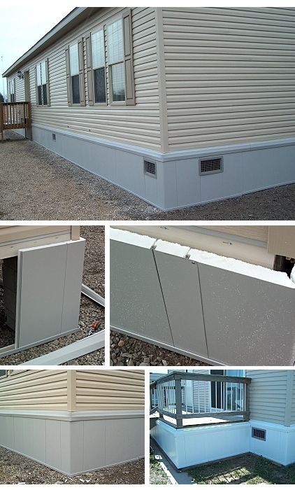 Insulated Mobile Home Skirting Panels With Ventilated Grey Design