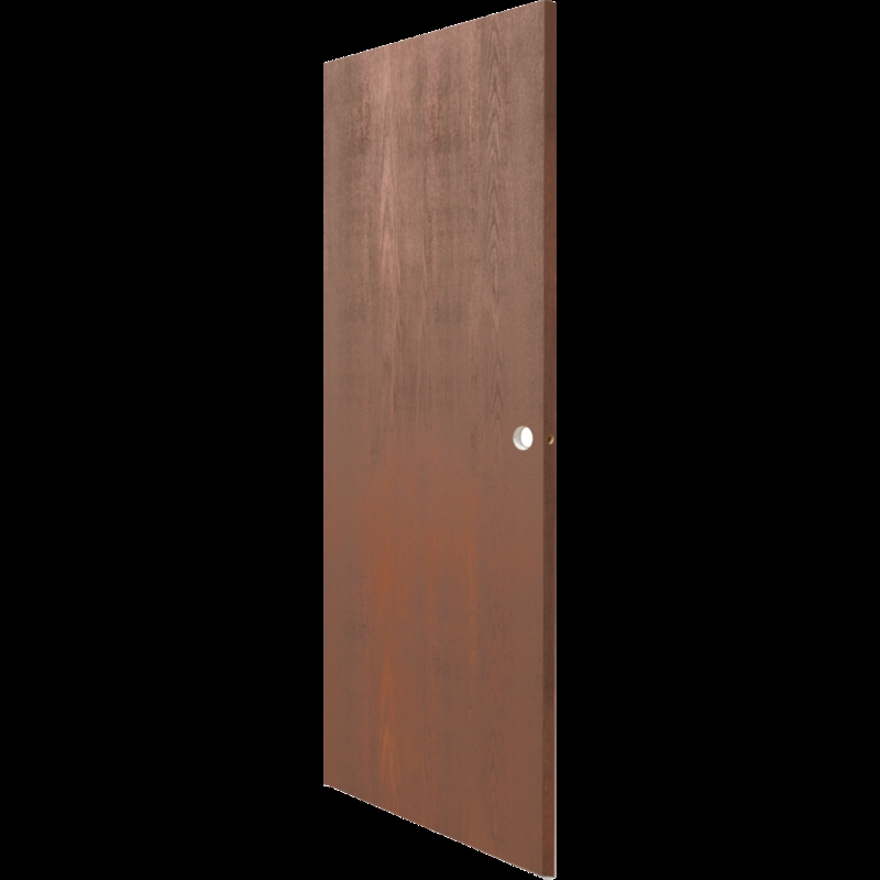 Interior Door Flush Reddish Brown Wood Grain Slab Pre Drilled Hole