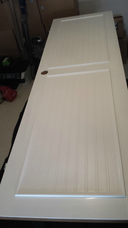 Interior Door Off White Beadboard Panels Round Hardware Cottage Style