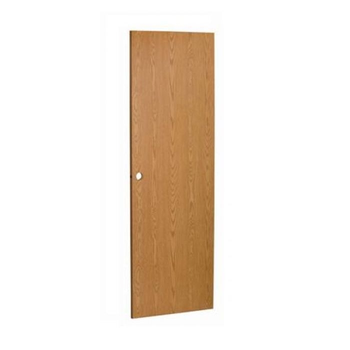 Interior Door Slab Light Oak Finish Flush Profile Vertical Grain