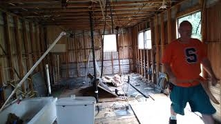Interior Renovation Exposed Framing Mobile Home Renovation Progress
