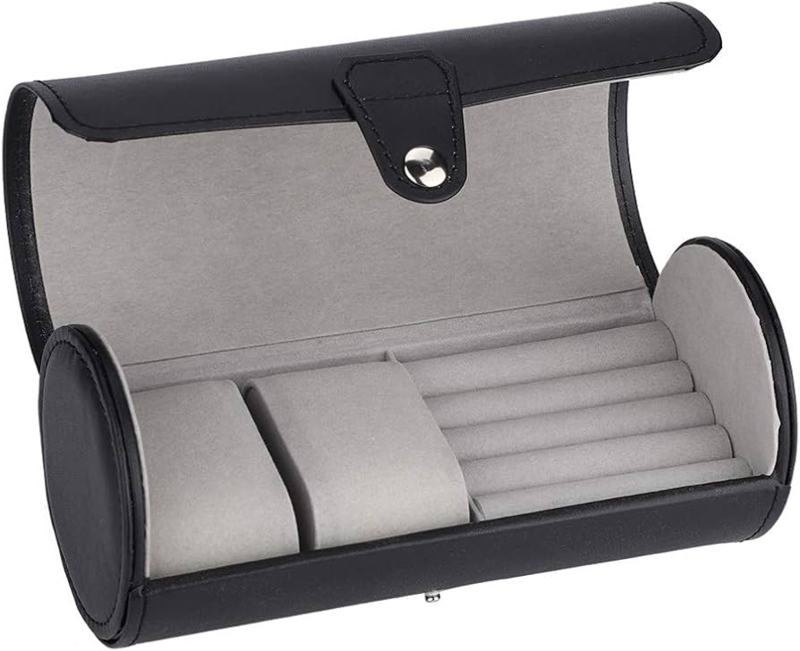 Jewelry Box Integrated Watch Ring Storage Cylindrical Snap Closure