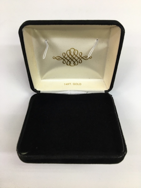 Jewelry Display Case, Velvet-Like Black with Ornate Filigree