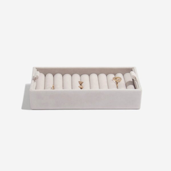 Jewelry Tray Low Profile Padded Rolls Grey Velvet Insert Organizer