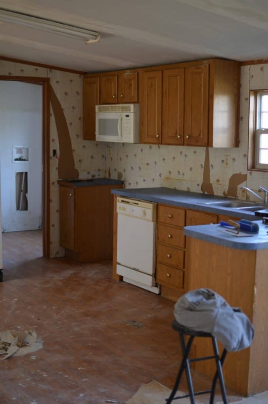 Kitchen Cabinets: Mobile Home Kitchen Remodel with Raised Panel Doors
