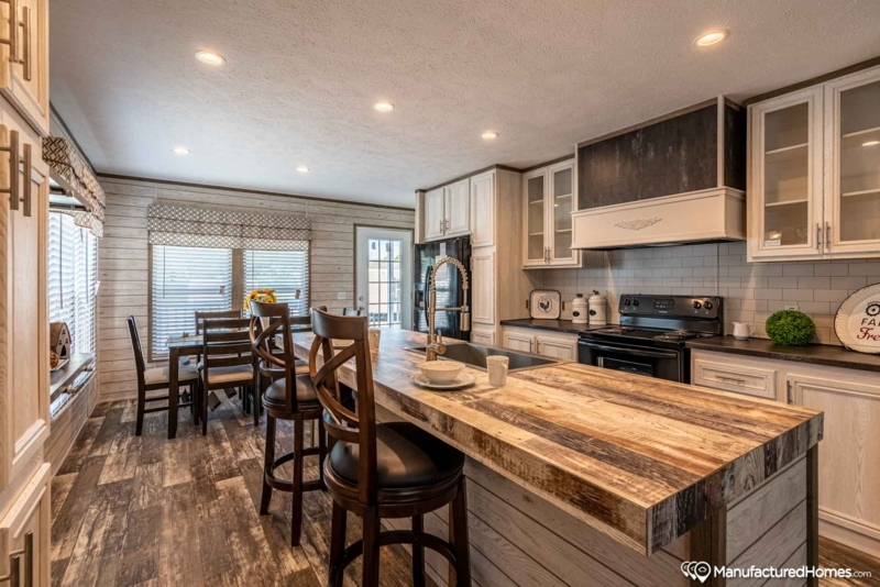 Kitchen Rustic Wood Countertop Kitchen Design Thick Wood Plank Island