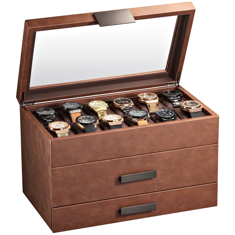 Large Capacity Watch Box Organizer with 24 Slots