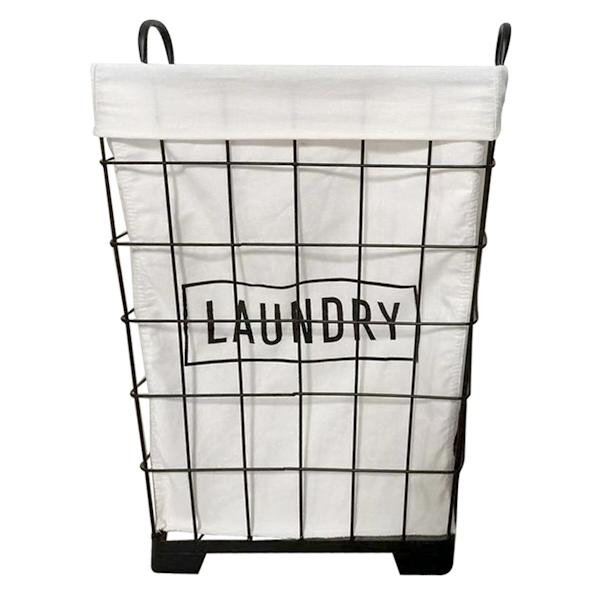 Laundry Hamper Square Black Grid Frame with Printed Laundry Liner