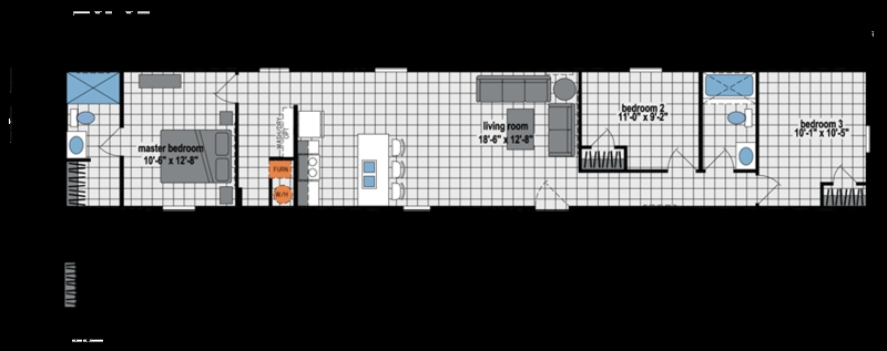 Long Narrow Three Bedroom Mobile Home Floor Plan
