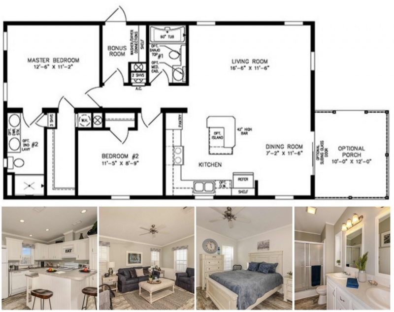 Manufactured Home Comprehensive Layout Graphic and Interior Photos