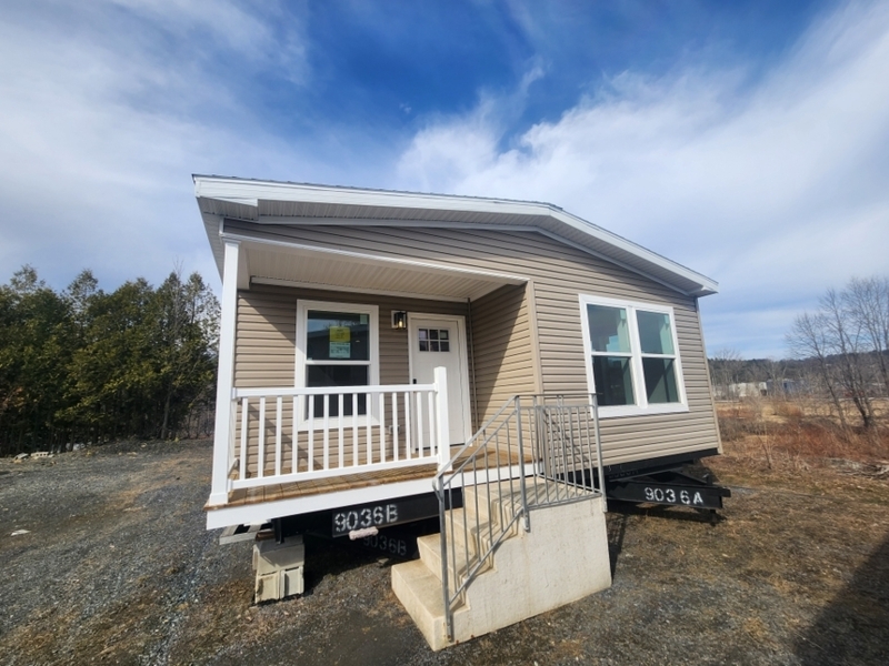 Manufactured Home Concrete Entry Steps Gabled Front Porch Tan