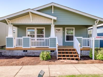Manufactured Home Craftsman Style Exterior with Tapered Columns