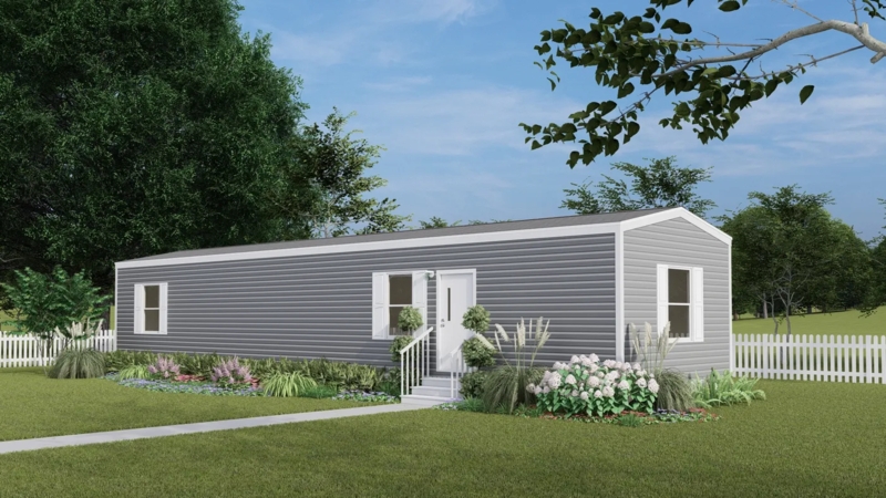 Manufactured Home Curb Appeal with Picket Fence Border