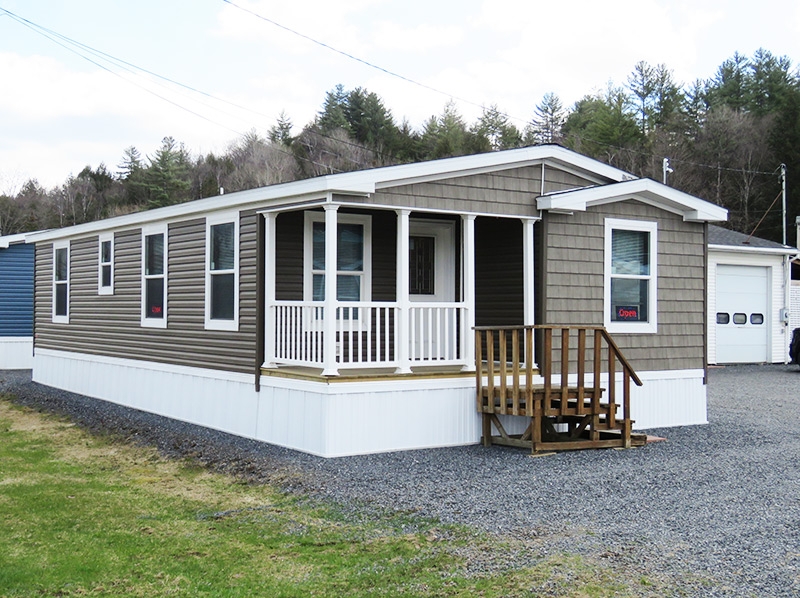 Manufactured Home Mixed Siding Textures White Trim Integrated Porch