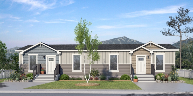 Manufactured Home Mixed Siding Textures with Farmhouse Style