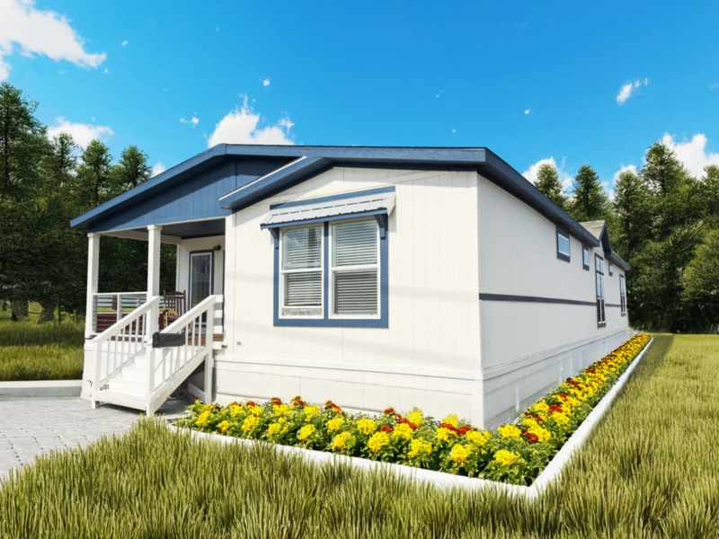 Manufactured Home Navy Blue Modular Home Trim Corrugated Window Hood