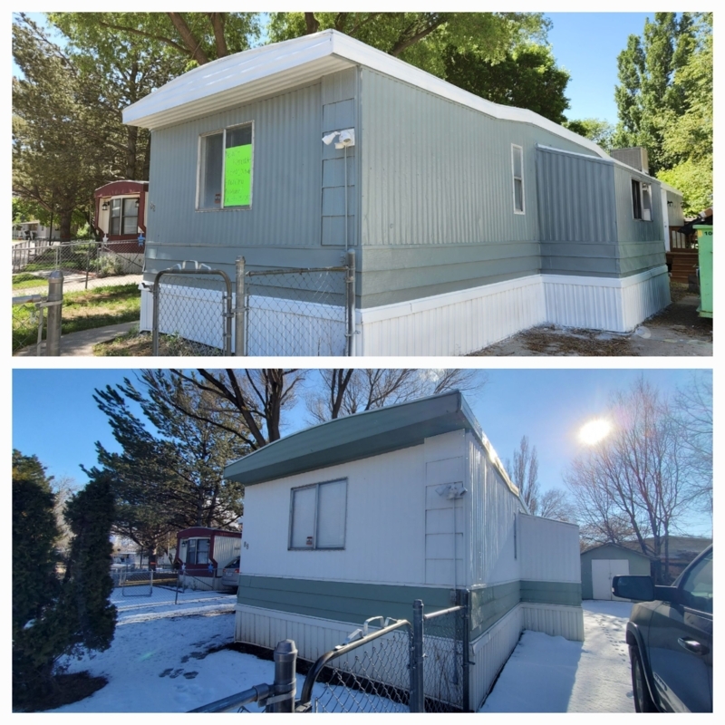 Manufactured Home Vertical Siding And Vinyl Skirting Exterior Renovation