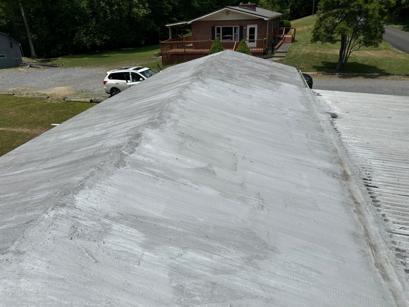 Metal Roof with Textured Concrete Like Coating Finish