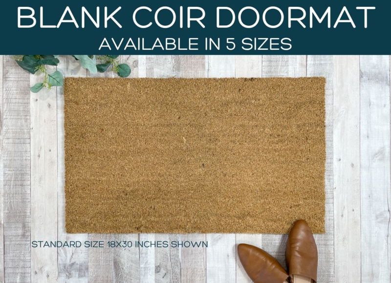 Minimalist Blank Coir Doormat Natural Tan Fibrous Texture